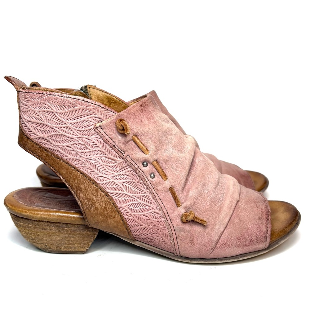 Miz Mooz Pink Leather Open-Toe Ankle Sandals - Picture 4 of 8